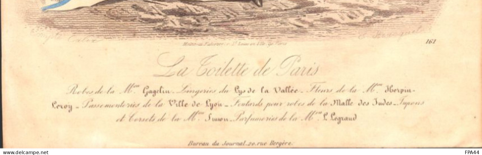 ILLUSTRATION  " LA TOILETTE DE PARIS "  N ° 161 Signé BRAQUET  Descriptif Détaillé  Format 18 X 24 Cm - Antes De 1900