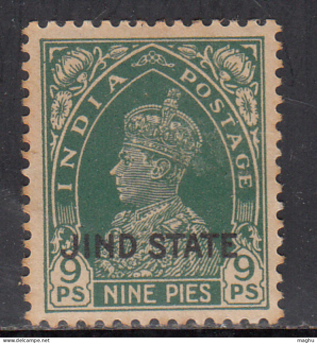 9p MH Jind State 1937, KGVI Series 1941-1943, British India, SG129 SG£18.00 - Jhind