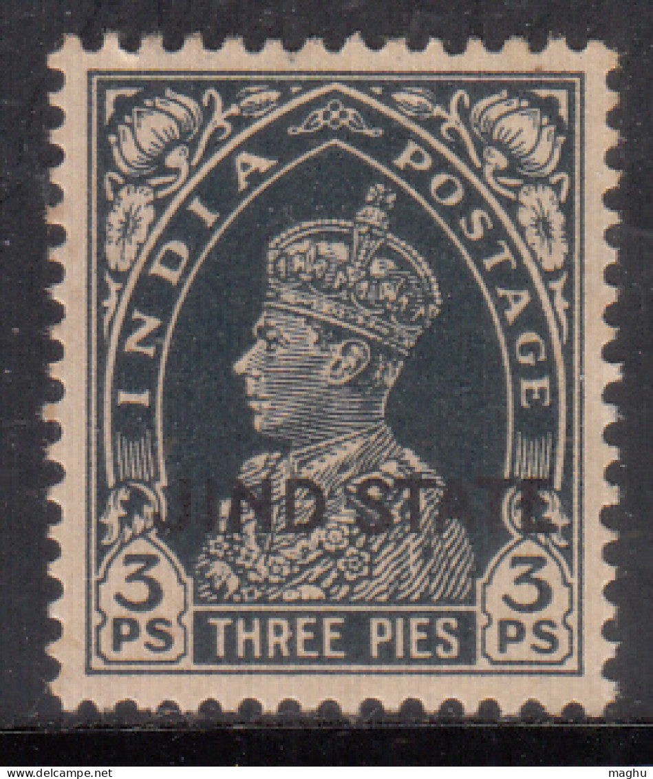 3p MH Jind State 1937, KGVI Series 1941-1943, British India, SG127 £20 - Jhind