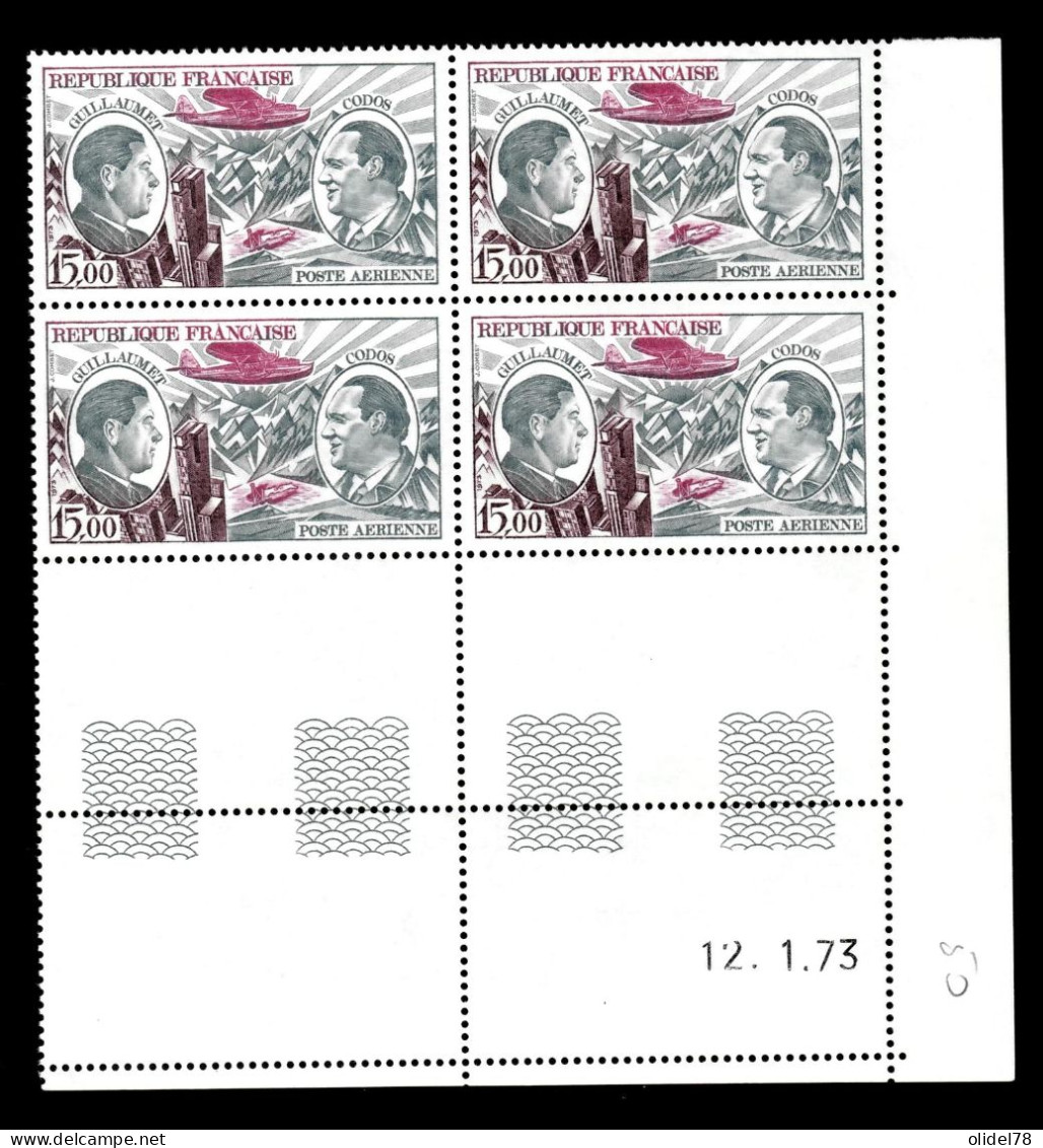 PA N°48 - Guillaumet Et Codos - Bloc De 4 Coin Daté 12.01.73 Luxe MNH** - Airmail