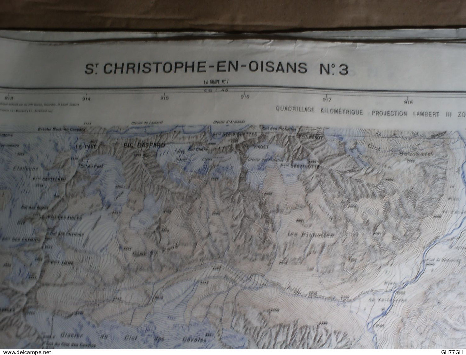 CARTE SAINT CHRISTOPHE-EN-OISANS (ISERE) 1/20000ème -51x73cm -1cm=200m -mise à Jour De 1932 -IGN FRANCE - Cartes Topographiques