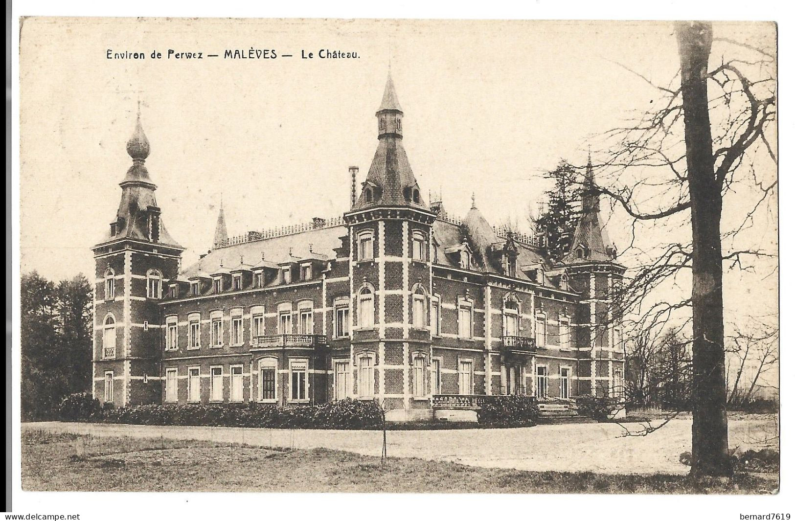 Belgique  -   Maleves  -  Environs De Perwez  -  Le Chateau - Carte Signee  Comtesse Cornet  D'elzuis - Ramillies