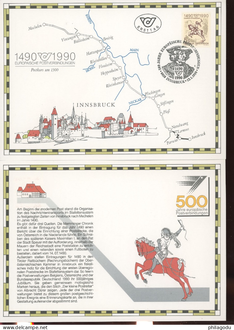 1990. Poste Européenne. 3 Souvenirs. Belgique Deutschland Osterreich. Cote 34-€ - Gezamelijke Uitgaven