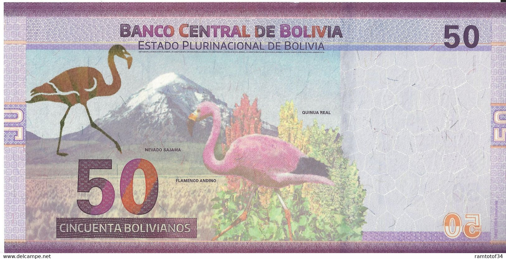 BOLIVIE - 50 Bolivianos 2018 UNC - Bolivie
