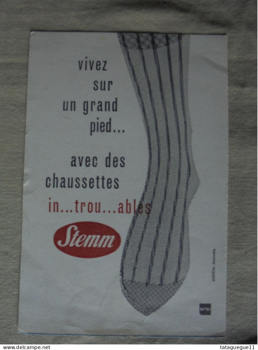 Ancien - Buvard Publicitaire "Chaussettes STEM" In...trou...ables - Textile & Vestimentaire