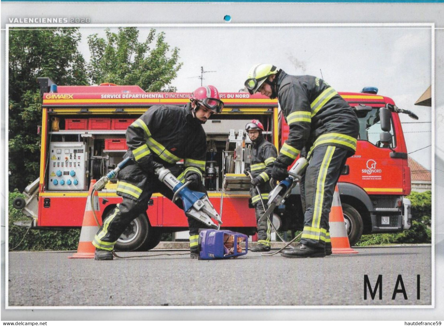 CALENDRIER neuf CIS POMPIERS VALENCIENNES 12 mois coloriage jeu publicités commerciales