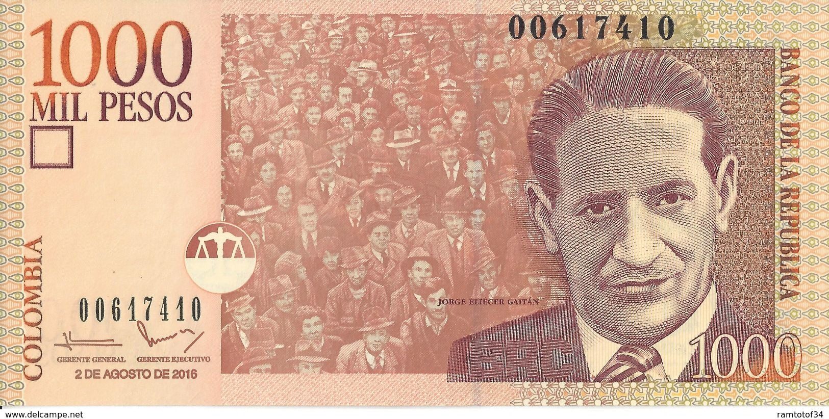 COLOMBIE - 1000 Pesos 2016 - UNC - Colombia
