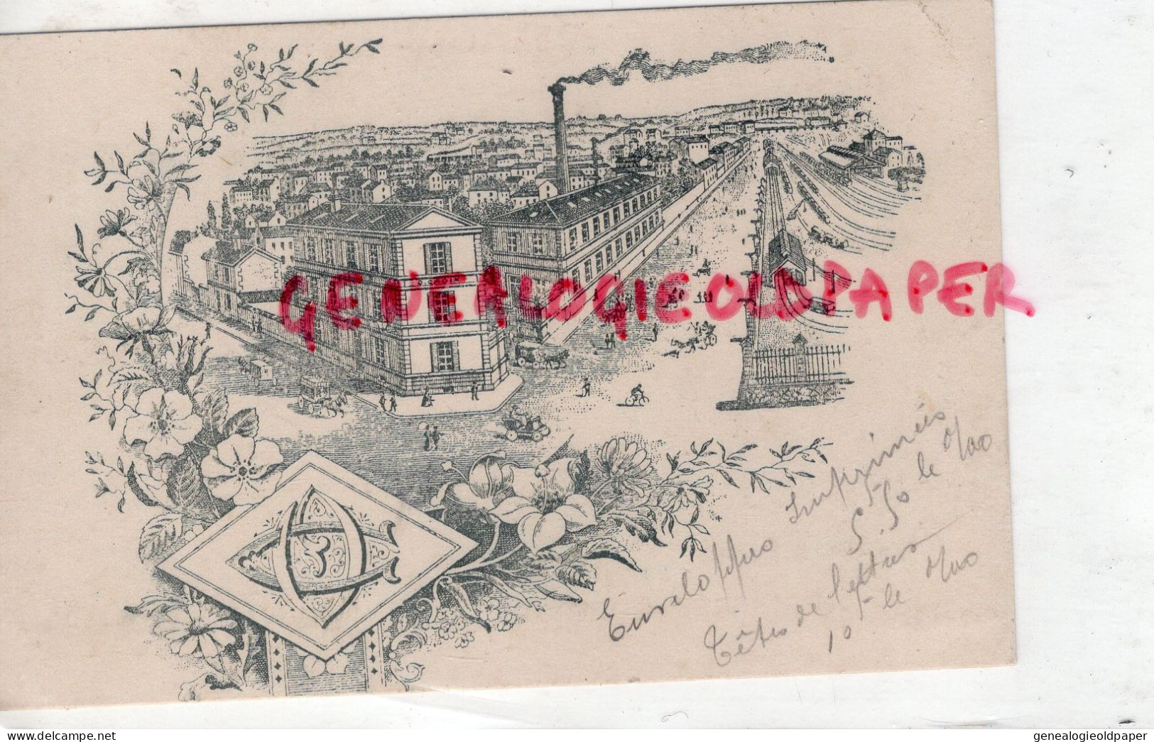 16- ANGOULEME -CARTE OSCAR CADIX -MANUFACTURE PAPIERS EN GROS-IMPRIMERIE PAPETERIE-51 RUE LECLERC CHAUVIN -20 RUE COULOM - Printing & Stationeries