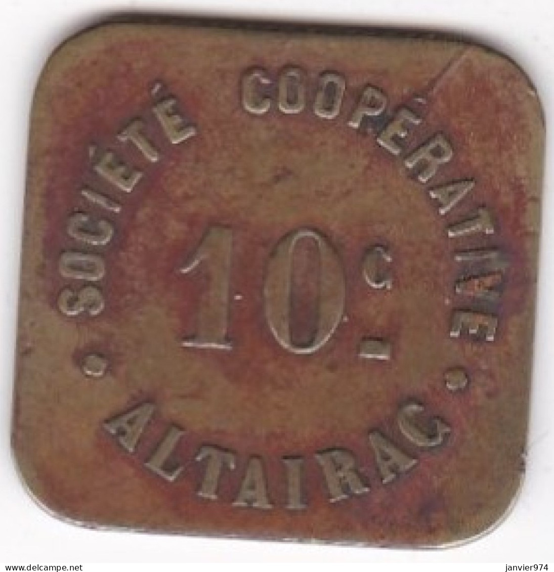 Algerie , Société Coopérative Altairac 10 Centimes ND Alger, En Laiton , Lec# 186b - Notgeld