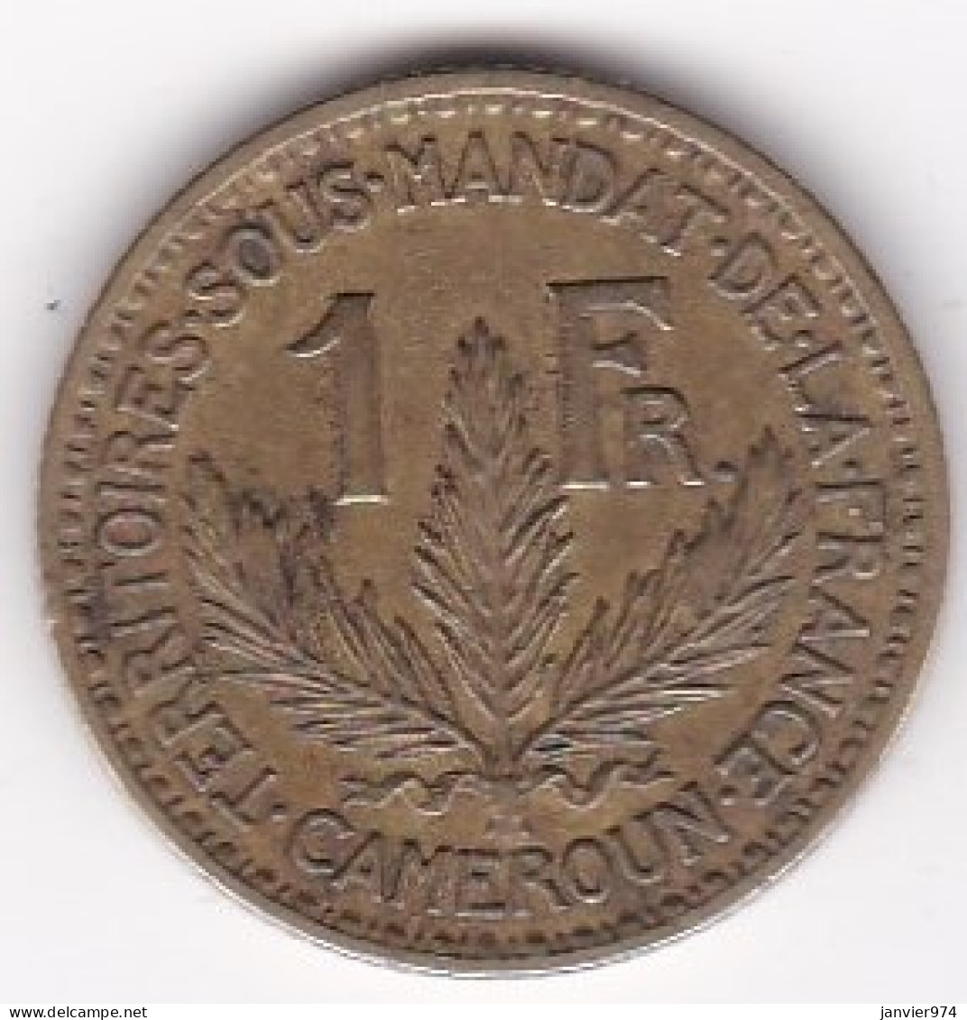 Territoire Sous Mandat De La France. Cameroun. 1 Franc 1925. En Bronze Aluminium,  Lec# 7 - Camerun