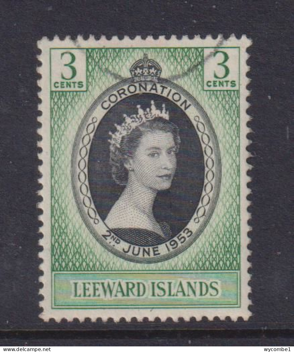 LEEWARD ISLANDS - 1953 Coronation 3c Used As Scan - Leeward  Islands