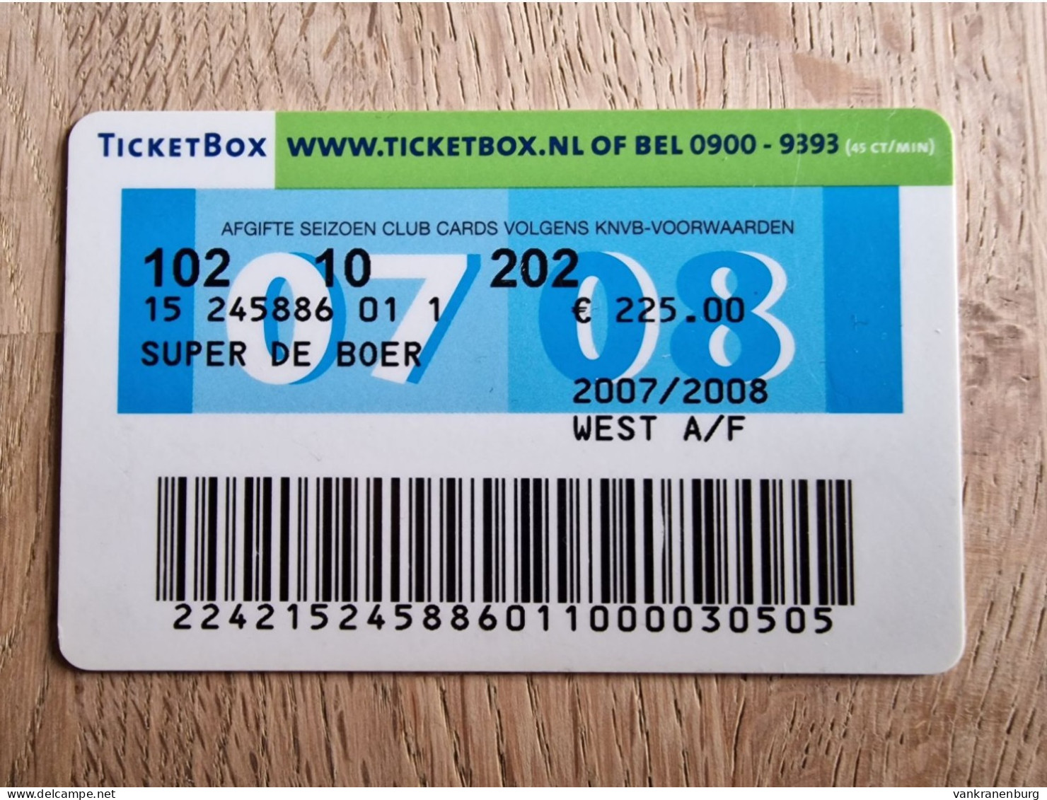 Season Club Card - Vitesse Arnhem - 2007-2008 - Football Soccer Fussball Voetbal Foot - Habillement, Souvenirs & Autres