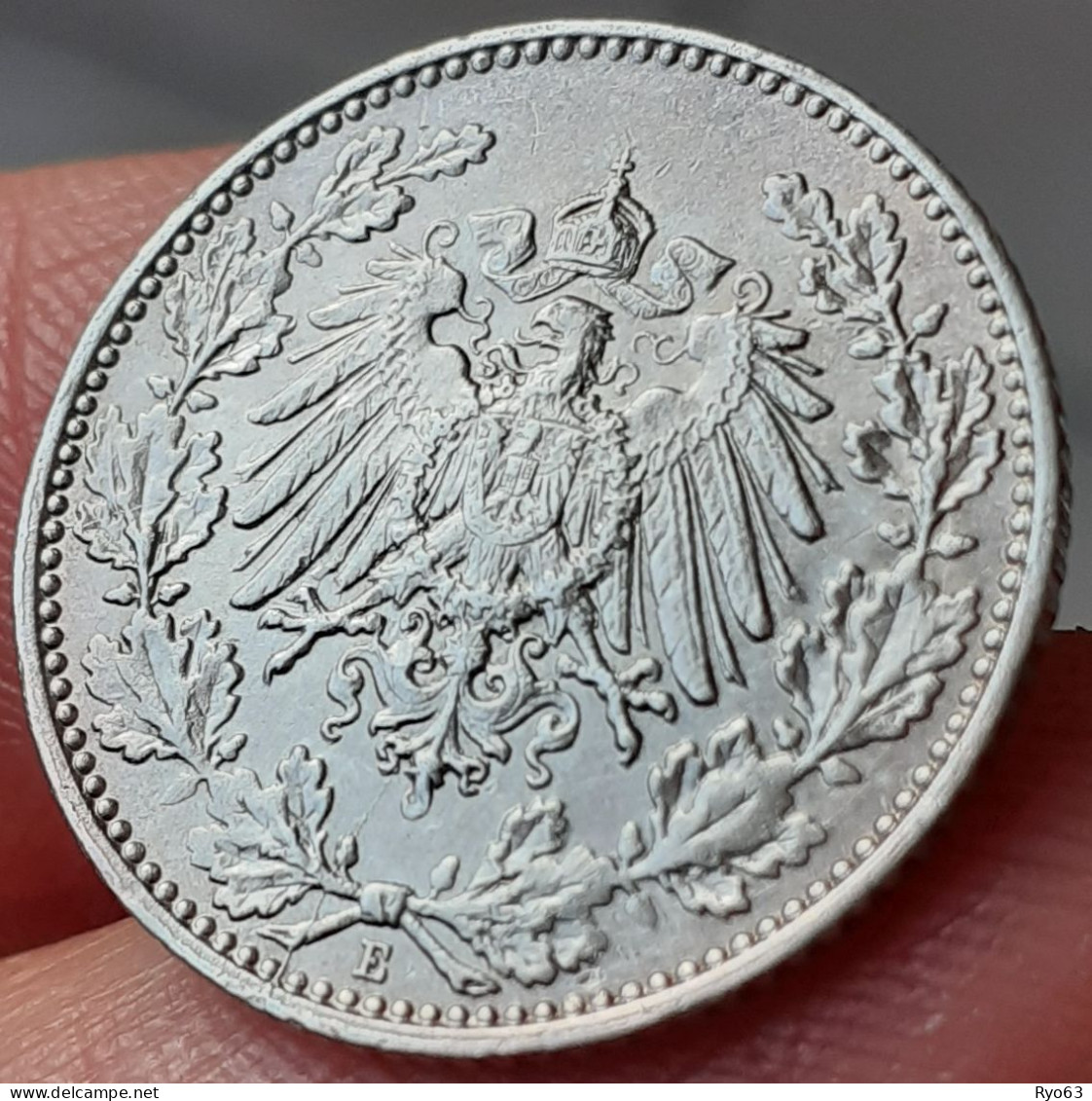 Monnaie 1/2 Mark 1918 E Wilhelm II Allemagne - 1/2 Mark