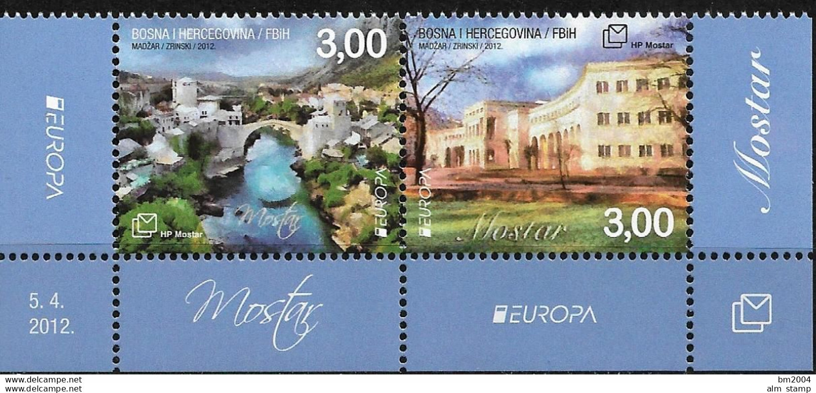 2012 Bosnien Und Herzegowina Kroatische Post Mostar  Mi. 337-8 **MNH  Europa   " Besuche " - 2012