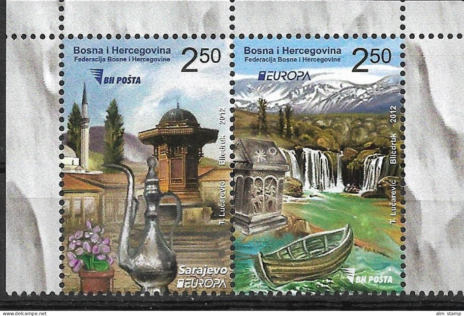 2012 Bosnien Und Herzegowina  Mi. 589-590 **MNH  Europa   " Besuche " - 2012