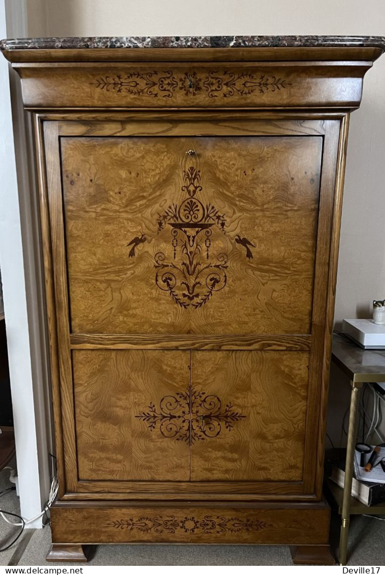 TRES BEAU SECRETAIRE - COPIE D'UN MEUBLE CHARLES X - ANNEE 12-1980 - ATELIERS FAURE A PARIS - Secretary Desks & Desks