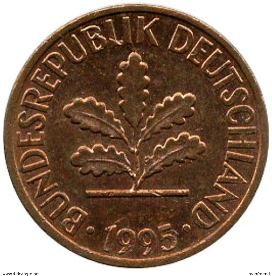 Germany - 1995 - KM 105 - 1 Pfennig - Mintmark "J" / Hamburg - XF - Look Scans - 1 Pfennig