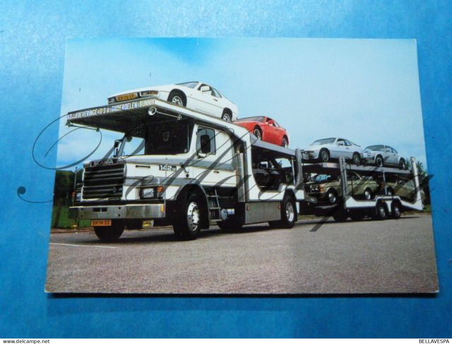 Porche 924 Porche 911 Mercedes 124 T  Scania  AD. Van Koeveringe U.S.A. Onderdelen Bunnik Autotransporter - Voitures De Tourisme