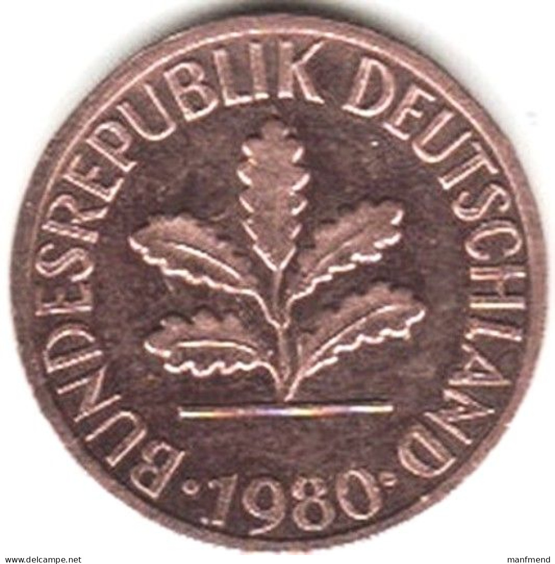 Germany - 1980 - KM 105 - 1 Pfennig - Mintmark "J" / Hamburg - XF - Look Scans - 1 Pfennig