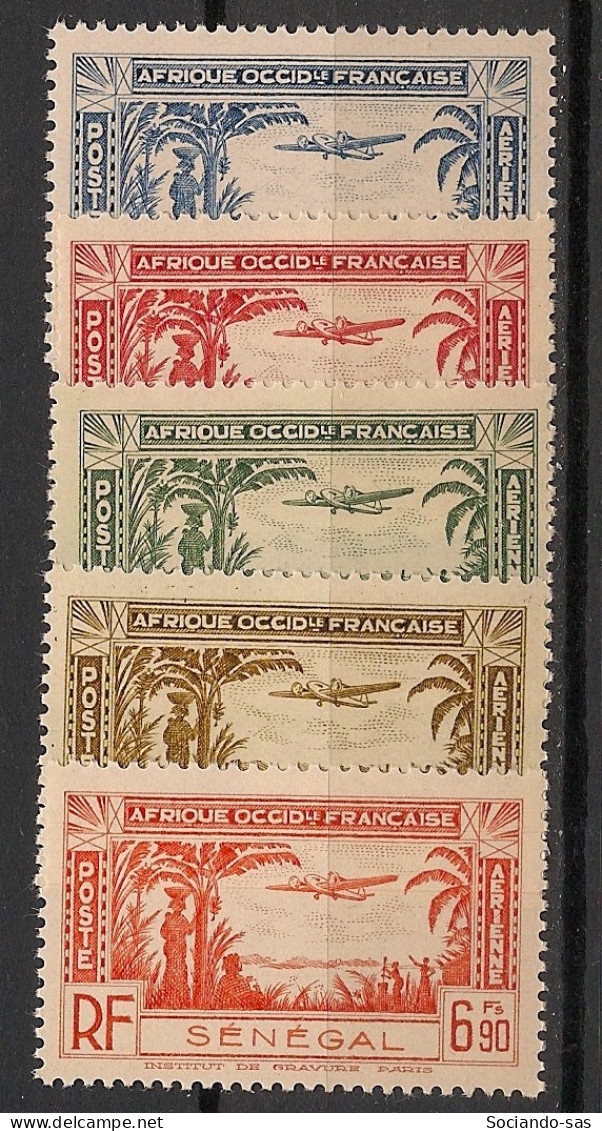 SENEGAL - 1940 - Poste Aérienne PA N°YT. 13 à 17 - Série Complète - Neuf * / MH VF - Aéreo