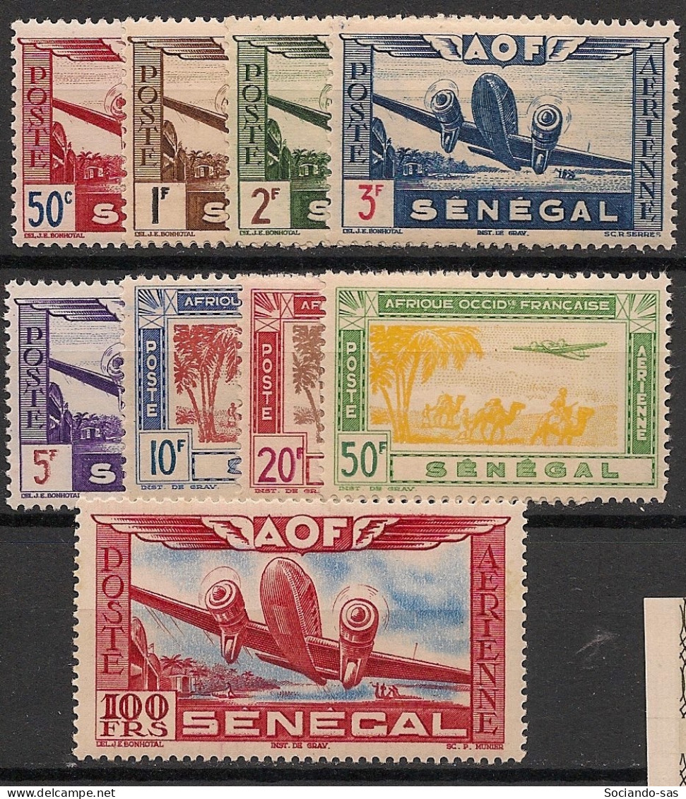 SENEGAL - 1942 - Poste Aérienne PA N°YT. 22 à 30 - Série Complète - Neuf * / MH VF - Aéreo