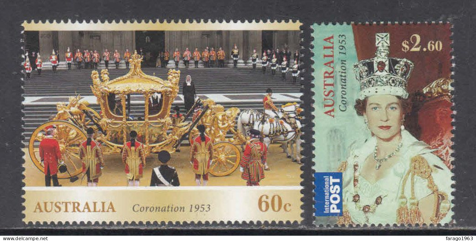 2013 Australia QEII Coronation Anniversary Royalty  Complete Set Of 2 MNH @ BELOW FACE VALUE - Neufs