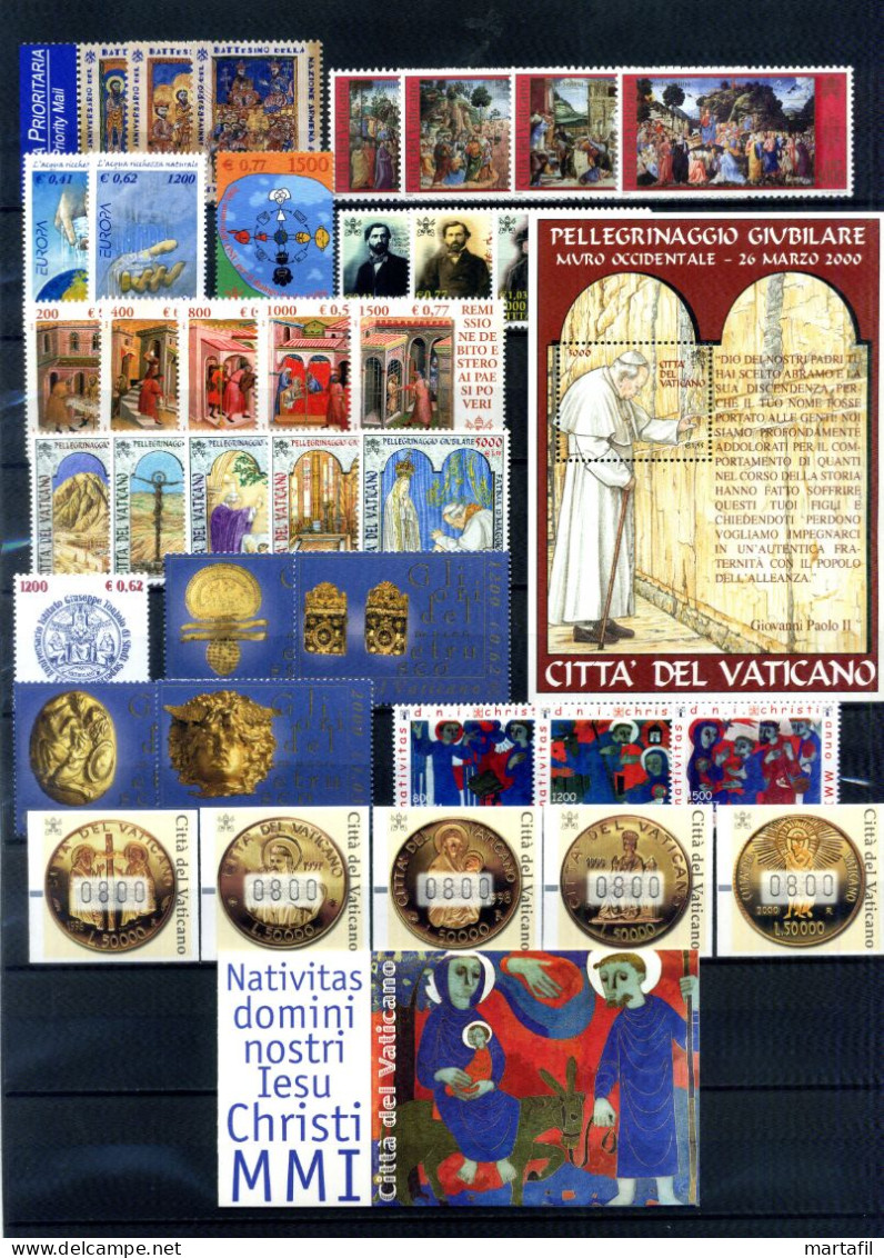 2001 VATICANO ANNATA COMPLETA Year Complete MNH ** - Volledige Jaargang