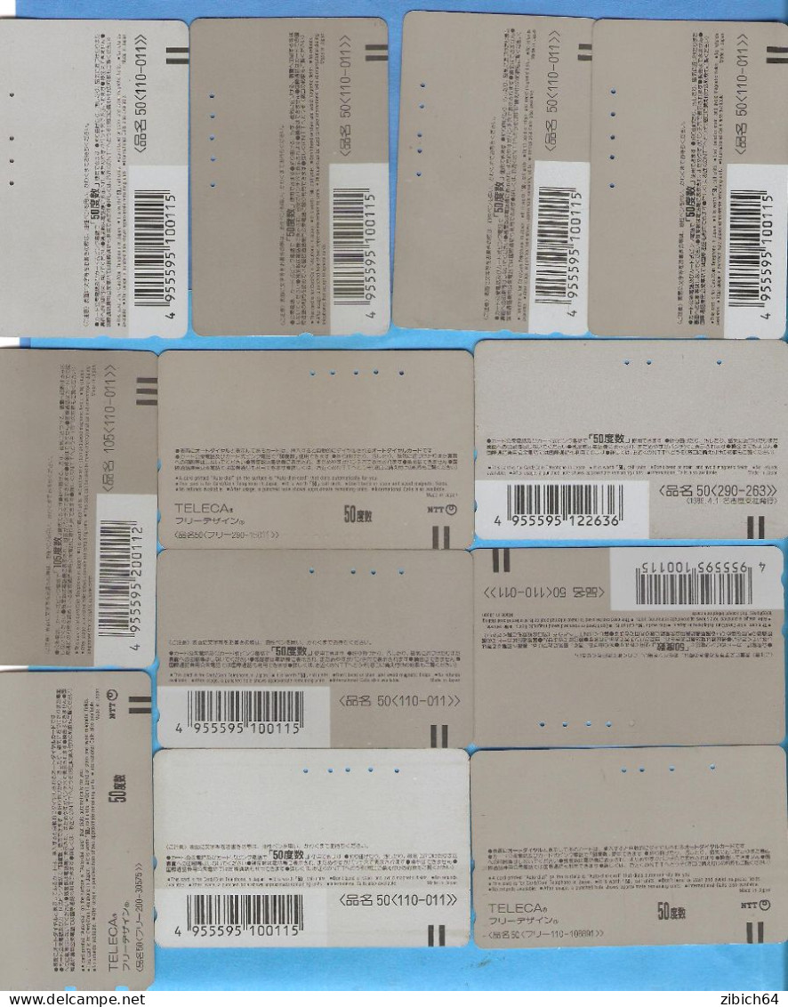 JAPAM 12 Rarer NTT Used Phonecards  PINGUINES - Verzamelingen