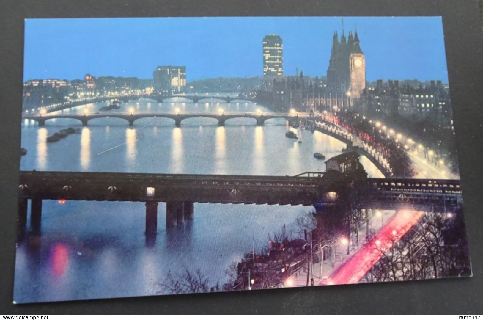 London - River Thames And Big Ben At Night - The Photographic Greeting Card, London - River Thames