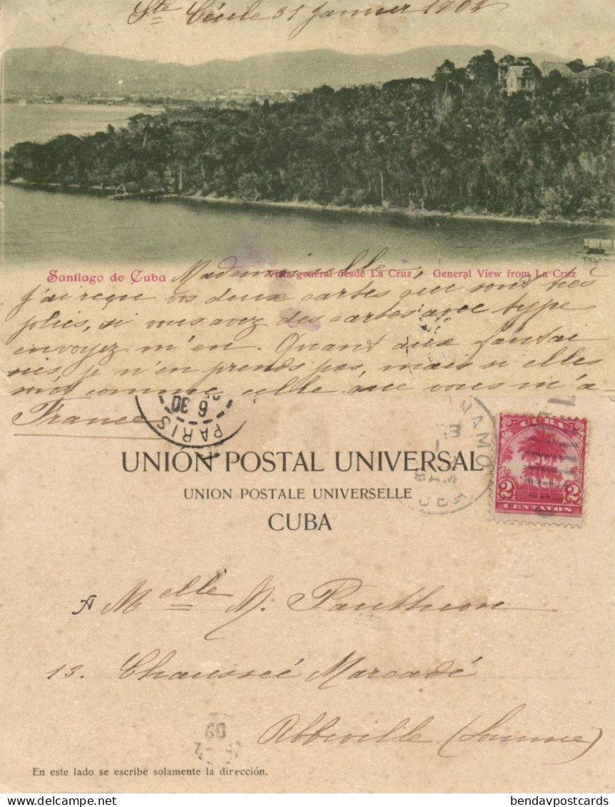 Cuba, SANTIAGO DE CUBA, Vista General Desde La Cruz (1904) Postcard - Cuba