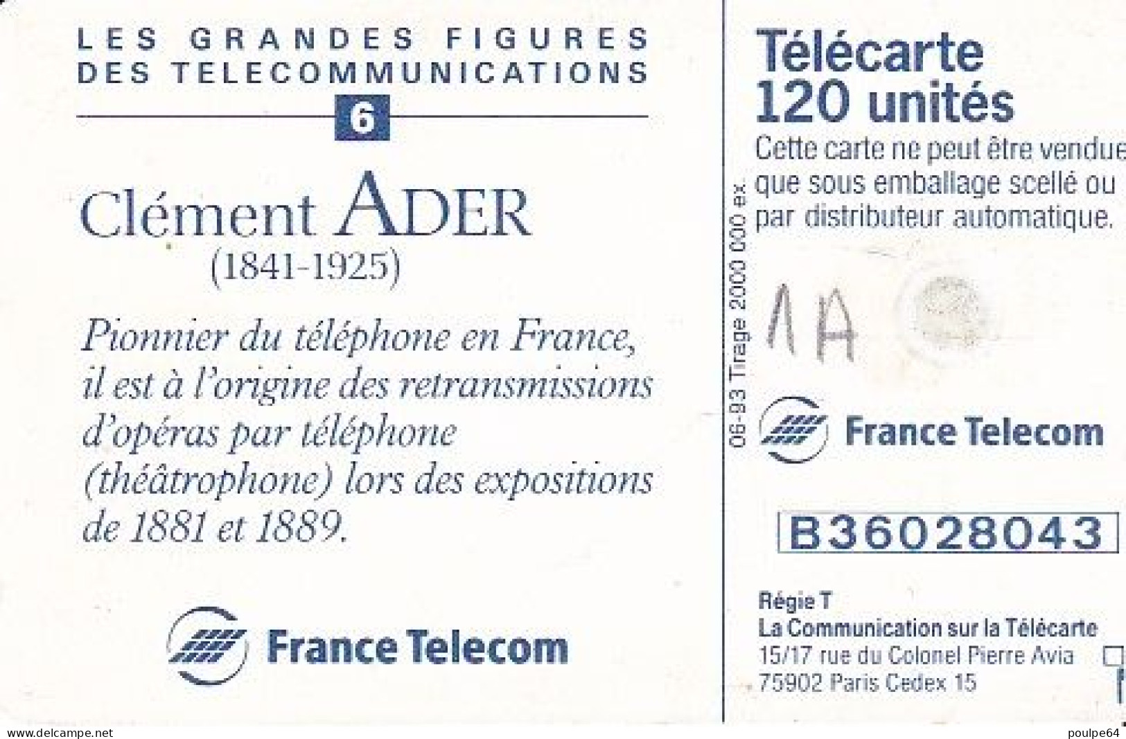 F392 - 06/1993 - CLÉMENT ADER - 120 GEM1A - 1993