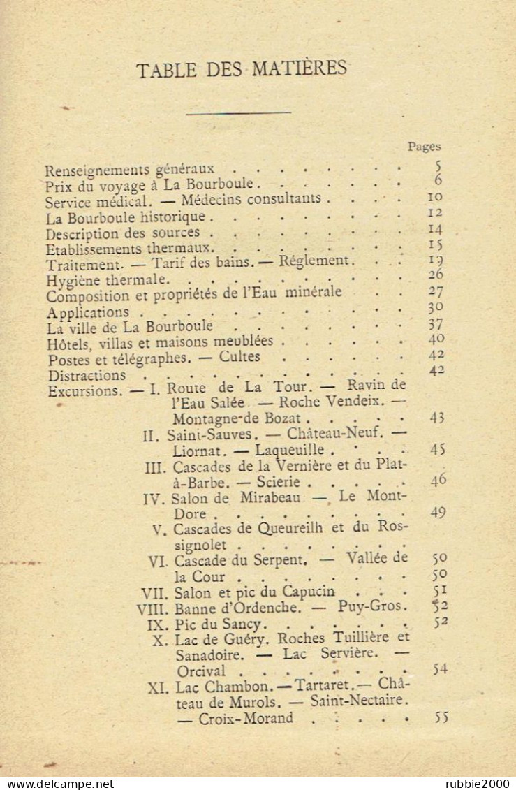 LA BOURBOULE 1896 GUIDE DE L ETRANGER DESCRIPTION DE LA STATION ET DES ETABLISSEMENTS THERMAUX - Auvergne