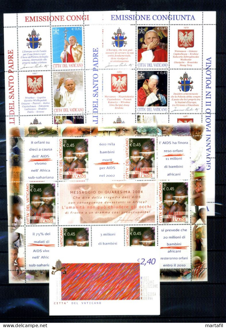 2004 VATICANO ANNATA COMPLETA Year Complete MNH ** - Années Complètes