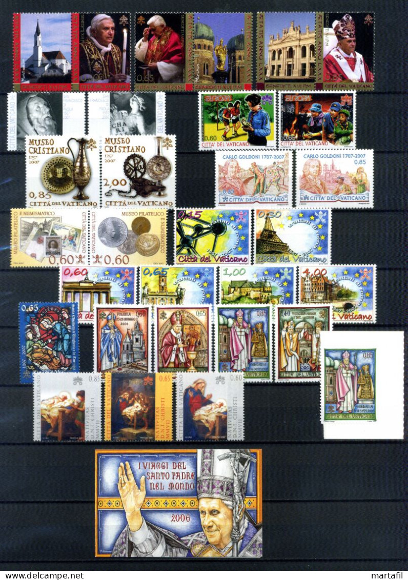 2007 VATICANO ANNATA COMPLETA Year Complete MNH ** - Ganze Jahrgänge