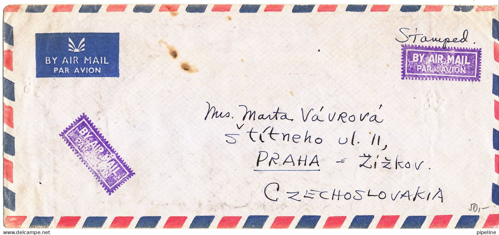 India Air Mail Cover Sent To Czechoslovakia 13-7-1963 With More Topic Stamps - Corréo Aéreo
