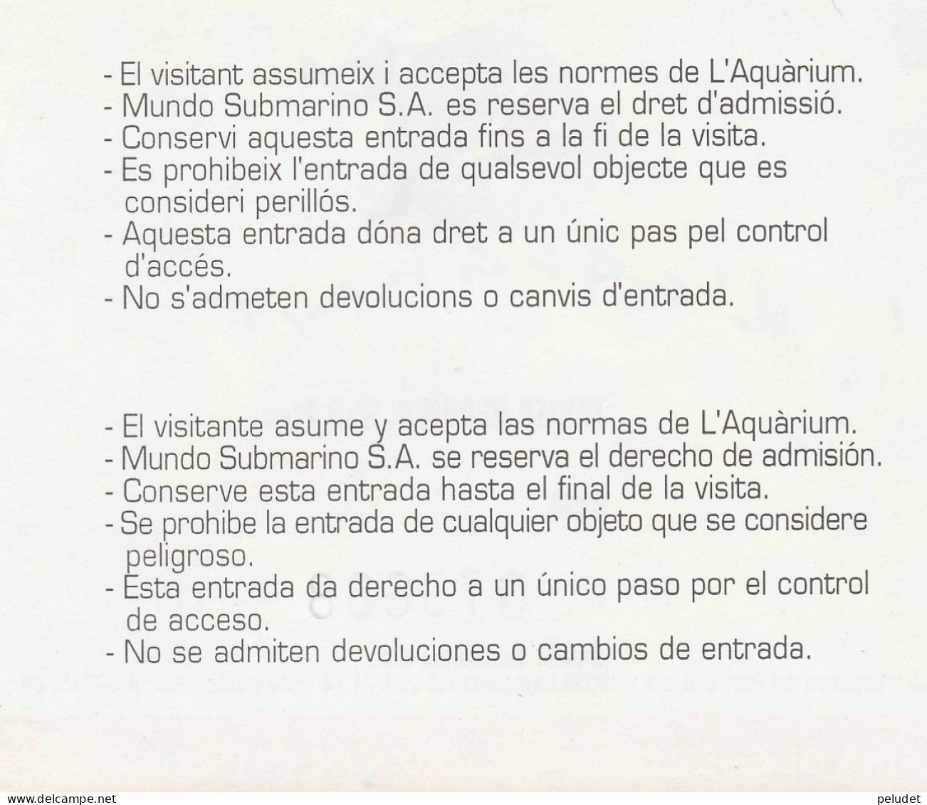 Ticket - Entrada -- L'aquàrium Barcelona - Tickets D'entrée