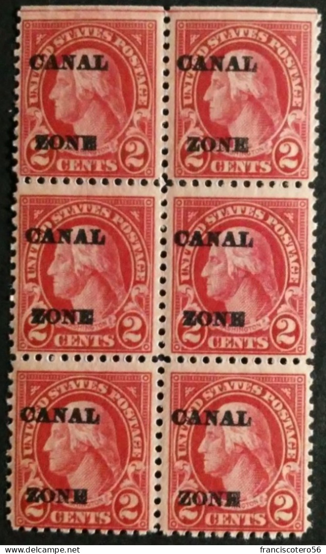 Estados - Unidos: Año. 1924 -25 (Canal - Zona). Tipos. "A" - Scott. **Numero 73a - BL. 6 - Muy Buenos Ejemplares. - Nuevos