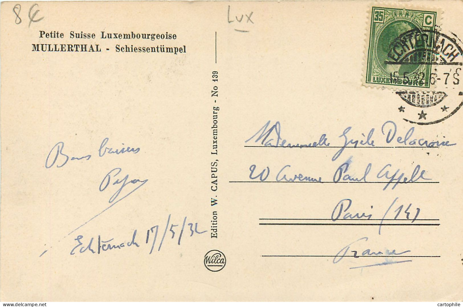 Luxembourg - Mullerthal - Schiessentumpel 1932 - Müllerthal