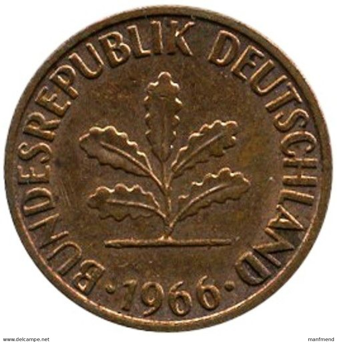 Germany - 1966 - KM 105 - 1 Pfennig - Mintmark "J" / Hamburg - XF - Look Scans - 1 Pfennig