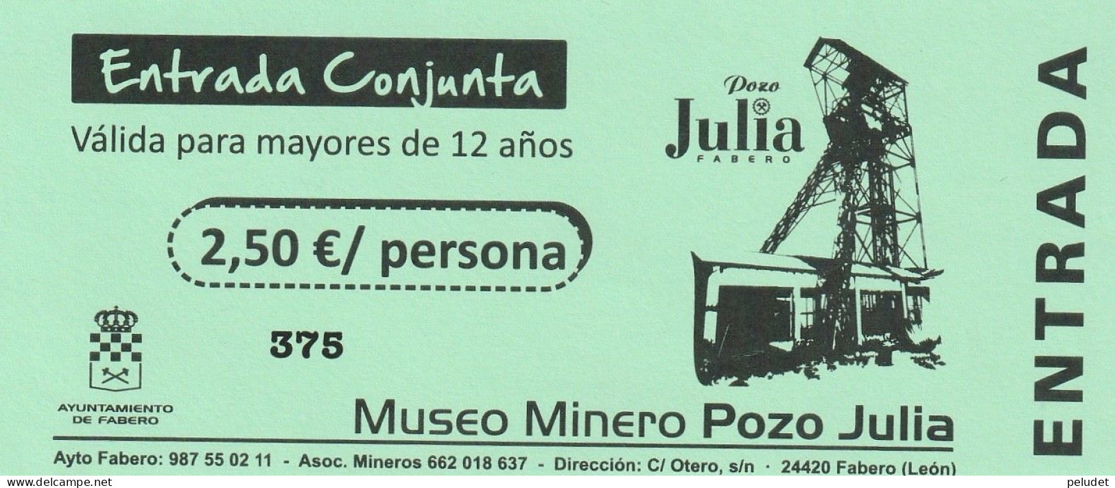 Ticket - Entrada -- Museo Minero Pozo Julia - 202? - Tickets D'entrée