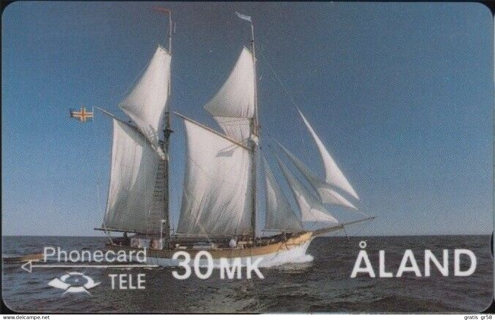 Aland - GPT, 2FINC001745, 1st Edition, The Galley Albanus, Sailing Ships, 25.000ex, 5/90, Used - Aland