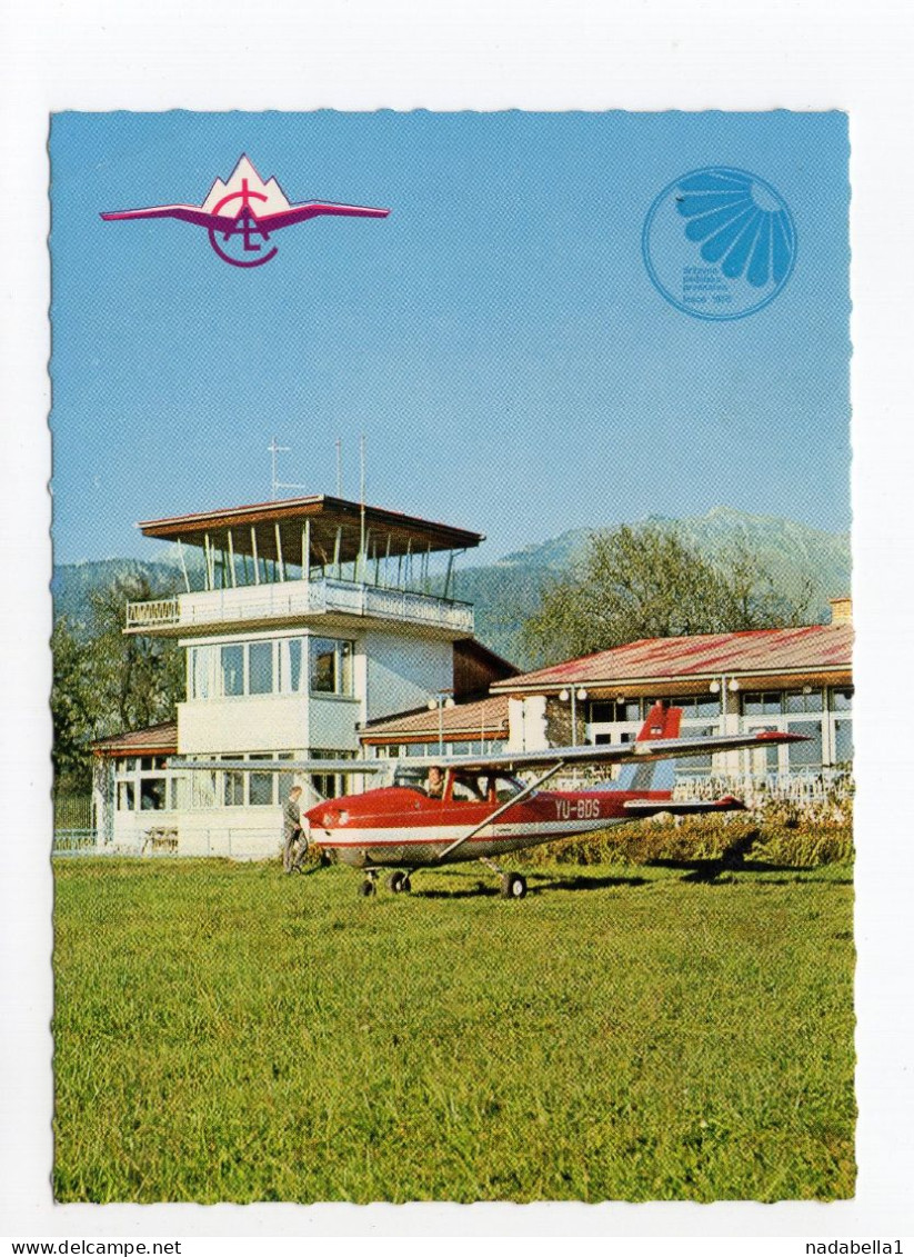 1972? YUGOSLAVIA,SLOVENIA,BLED LESCE AIRPORT,AERO TAXI,AEROPLANE,POSTCARD ,MINT - Yougoslavie