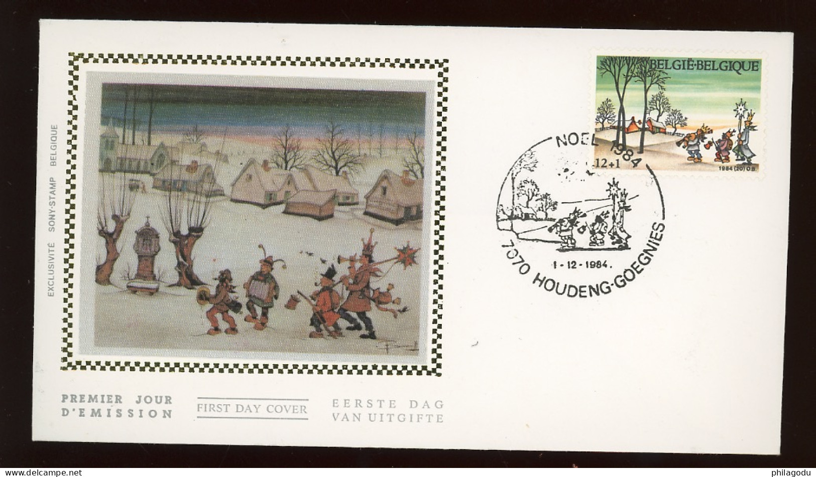 1986. Belgique. FDC  Sur Soie Ø  Noël  XtMas - Carnavales