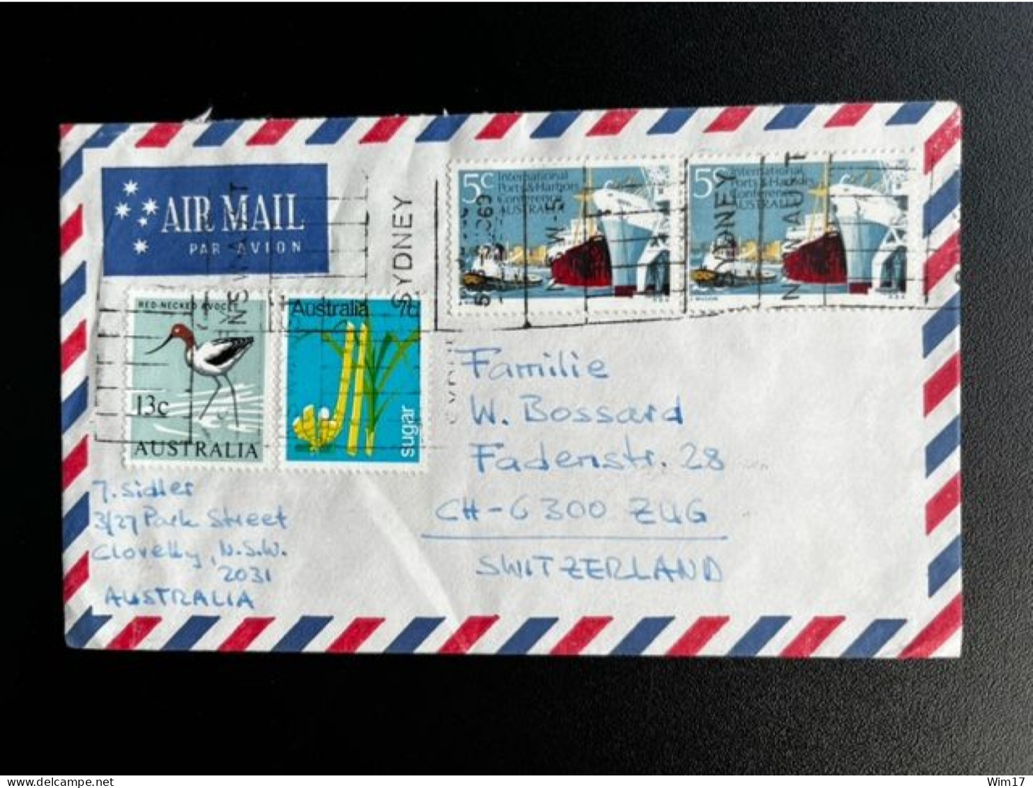 AUSTRALIA 1969 AIR MAIL LETTER SYDNEY TO ZUG 03-11-1969 AUSTRALIE - Covers & Documents