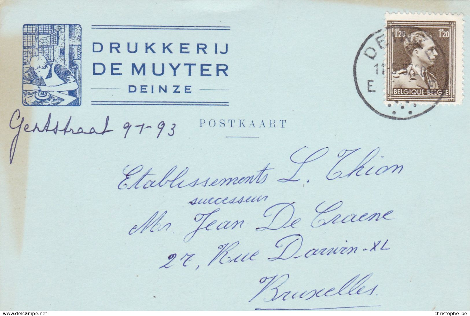 Deinze, Briefkaart Drukkerij De Muyter (pk86053) - Deinze