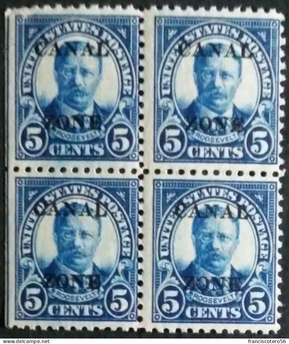 Estados - Unidos: Año. 1924 -25 (Canal - Zona). Tipos. "A" - Scott. **Numero 74 - BL. 4 - Buenos Ejemplares. Valor 92€ - Unused Stamps