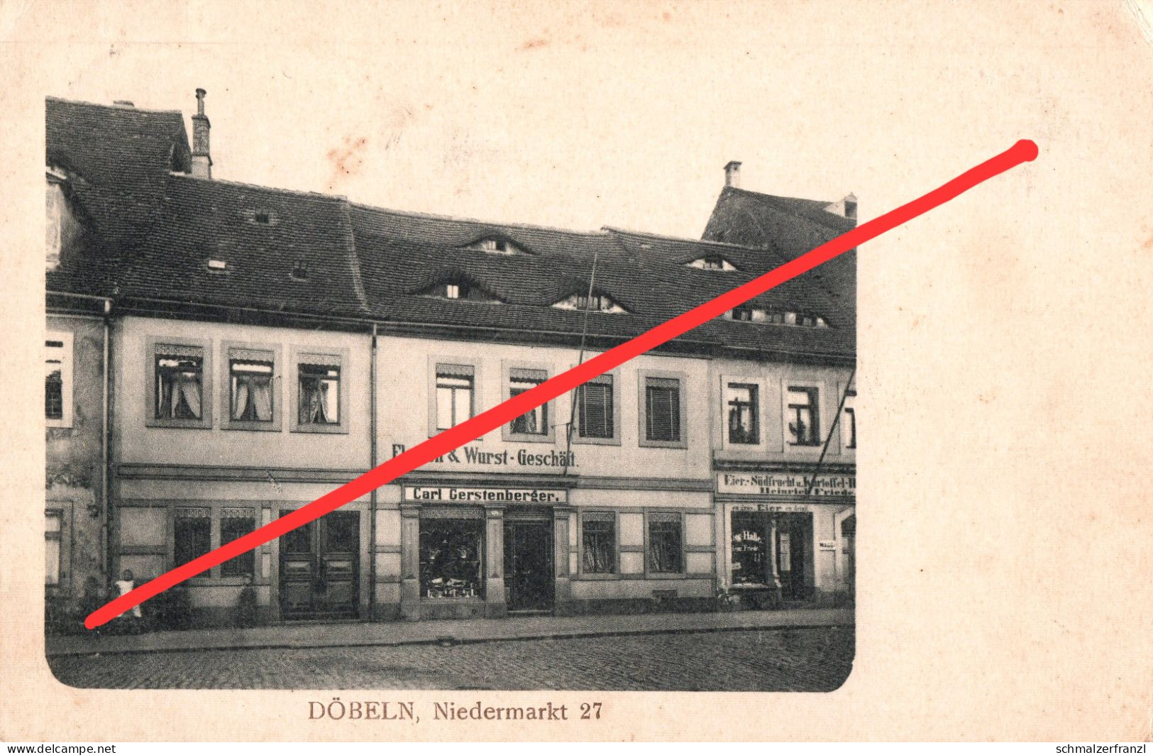 AK Döbeln Niedermarkt 27 Fleisch & Wurst Geschäft Laden Fleischerei Carl Gerstenberger A Bahnhofstraße Johannisstraße - Döbeln