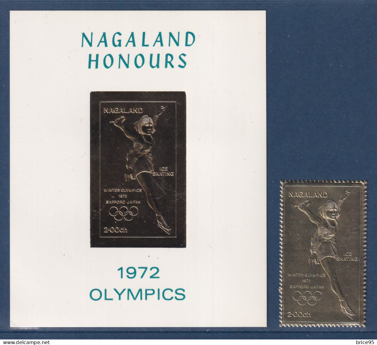 Nagaland - Neuf Sans Charnière ** - Timbre En OR - Jeux Olympiques - JO - Patinage Artistique - 1972 - Pattinaggio Artistico