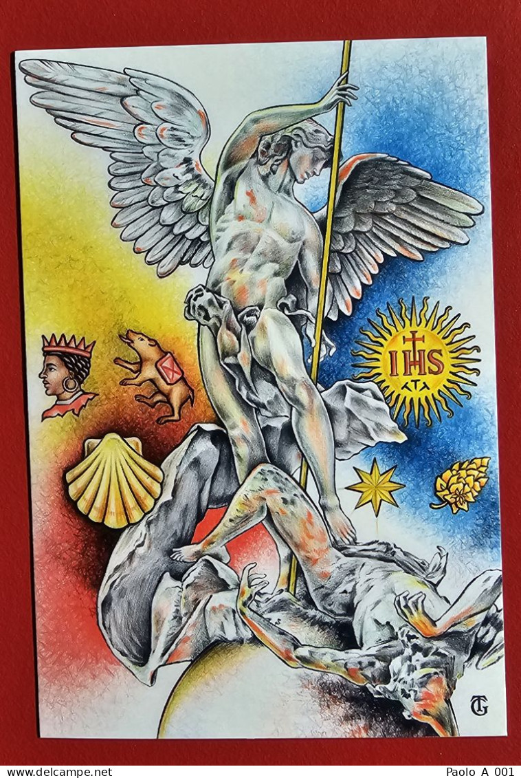 VATICAN VATICANO VATIKAN 2019 90 ANNIVERSARIO MICHAEL ARCHANGEL POPE BENEDICT POPE FRANCIS ANGEL GABRIELE POST CARD - Briefe U. Dokumente