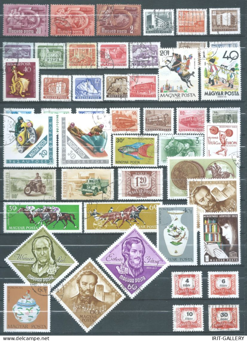 Hungary-MAGYAR,mixed Lot Of 103 Canceled Stamps. ( 2 PAGES ) - Collections (sans Albums)